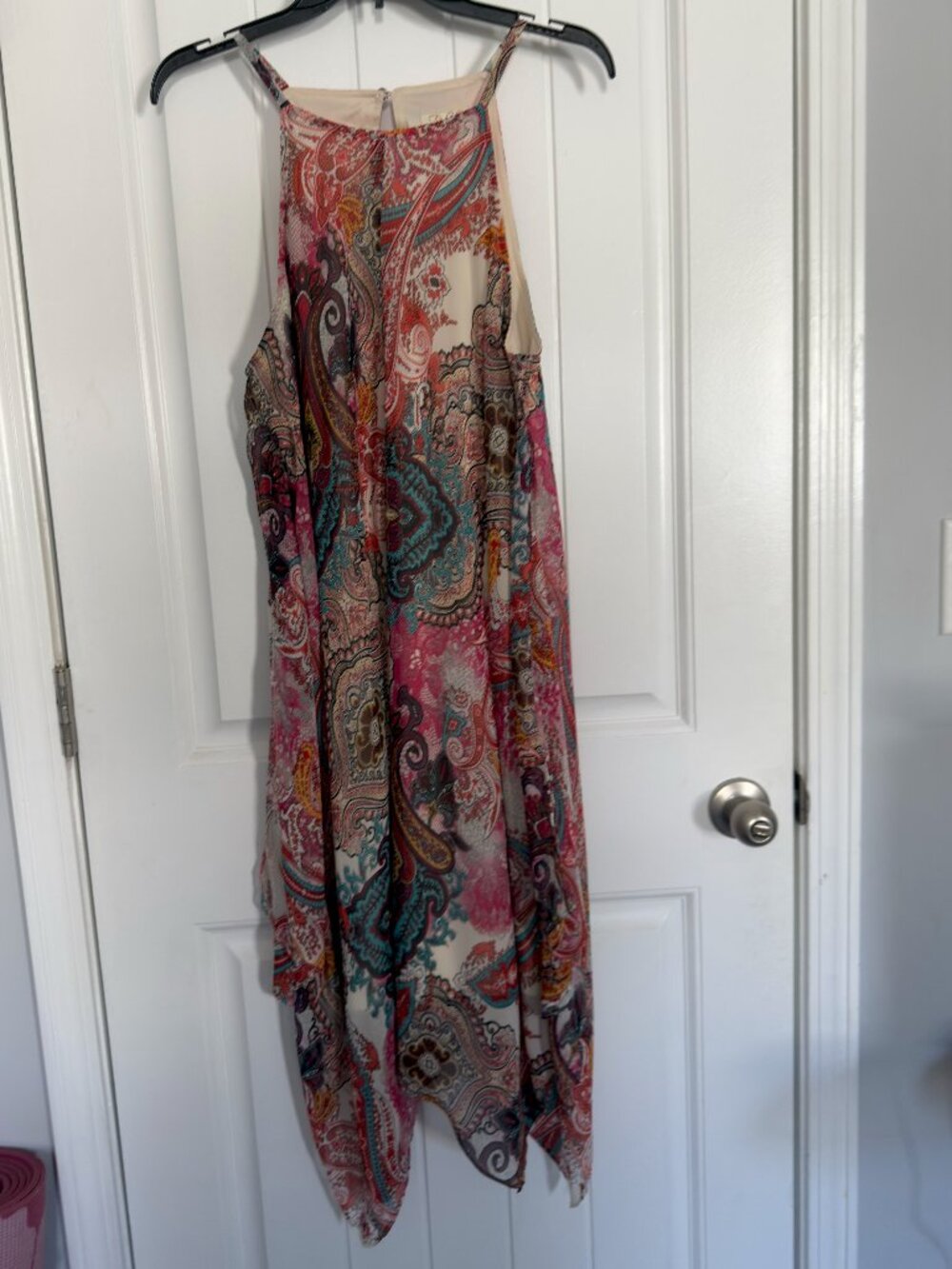 Boho Paisley Handkerchief Hem Sleeveless Dress Size 12
